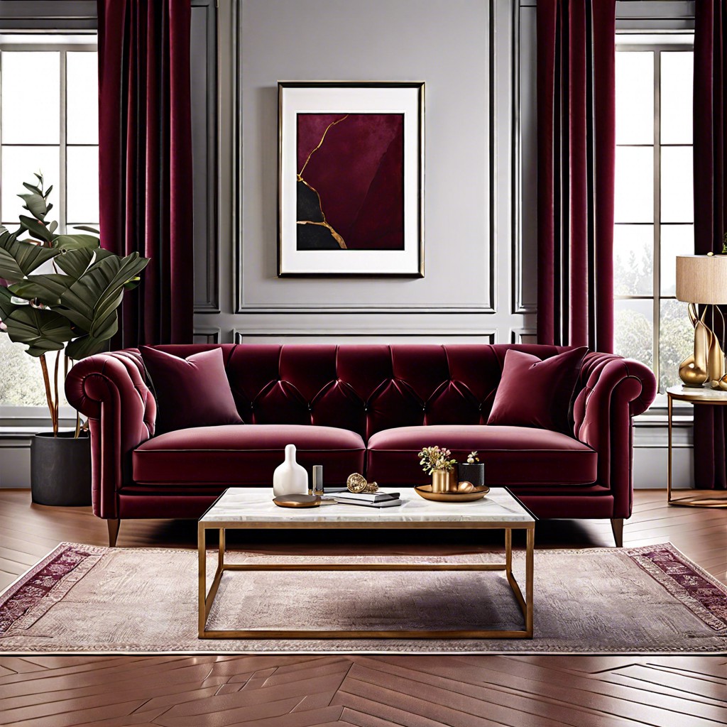 velvet burgundy curtains