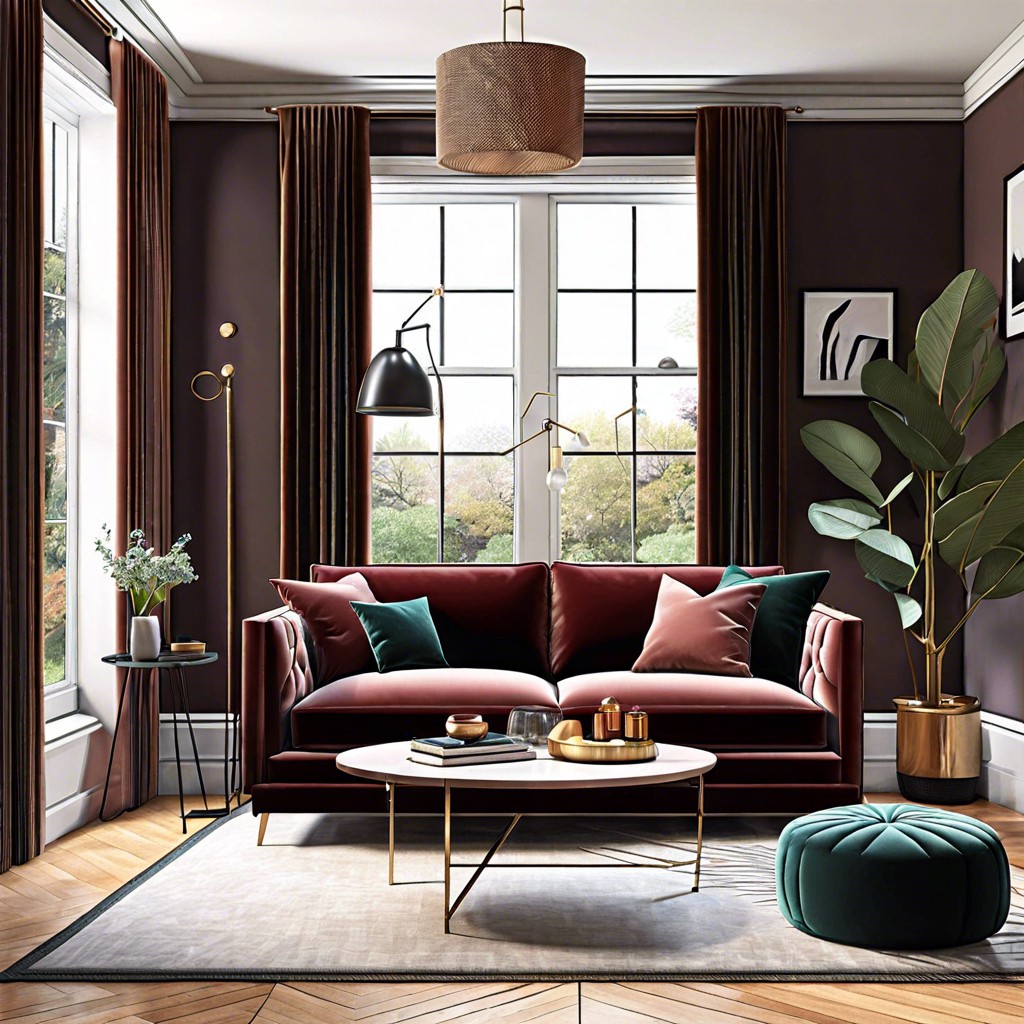 velvet corner sofa with a slim profile