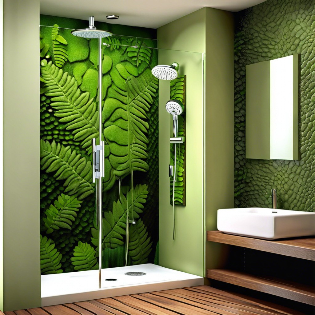 vertical garden wall tiles with moss and fern imprints