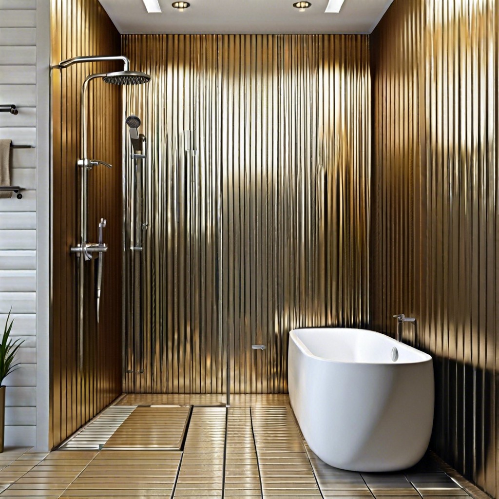 vertical metallic tile stripes