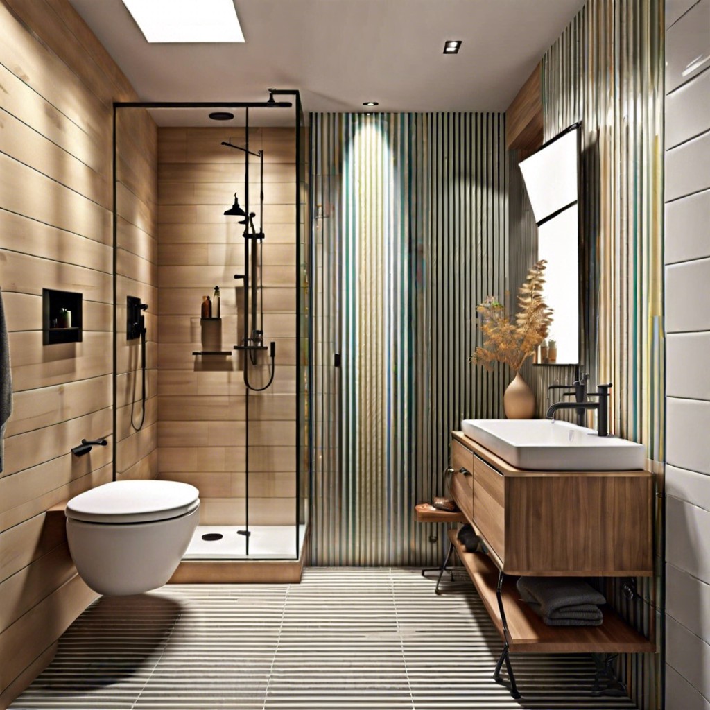 vertical stripe tiles to heighten ceilings