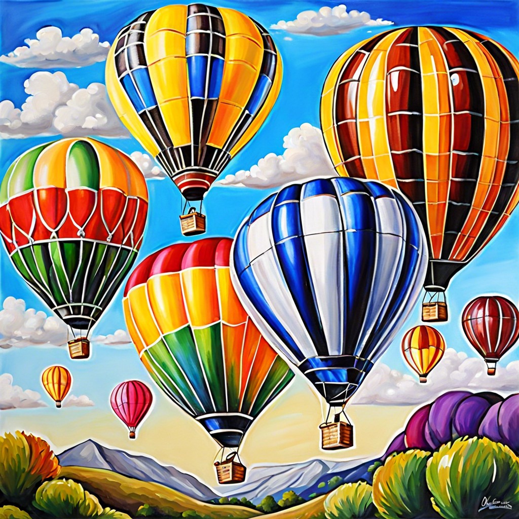 vibrant hot air balloons