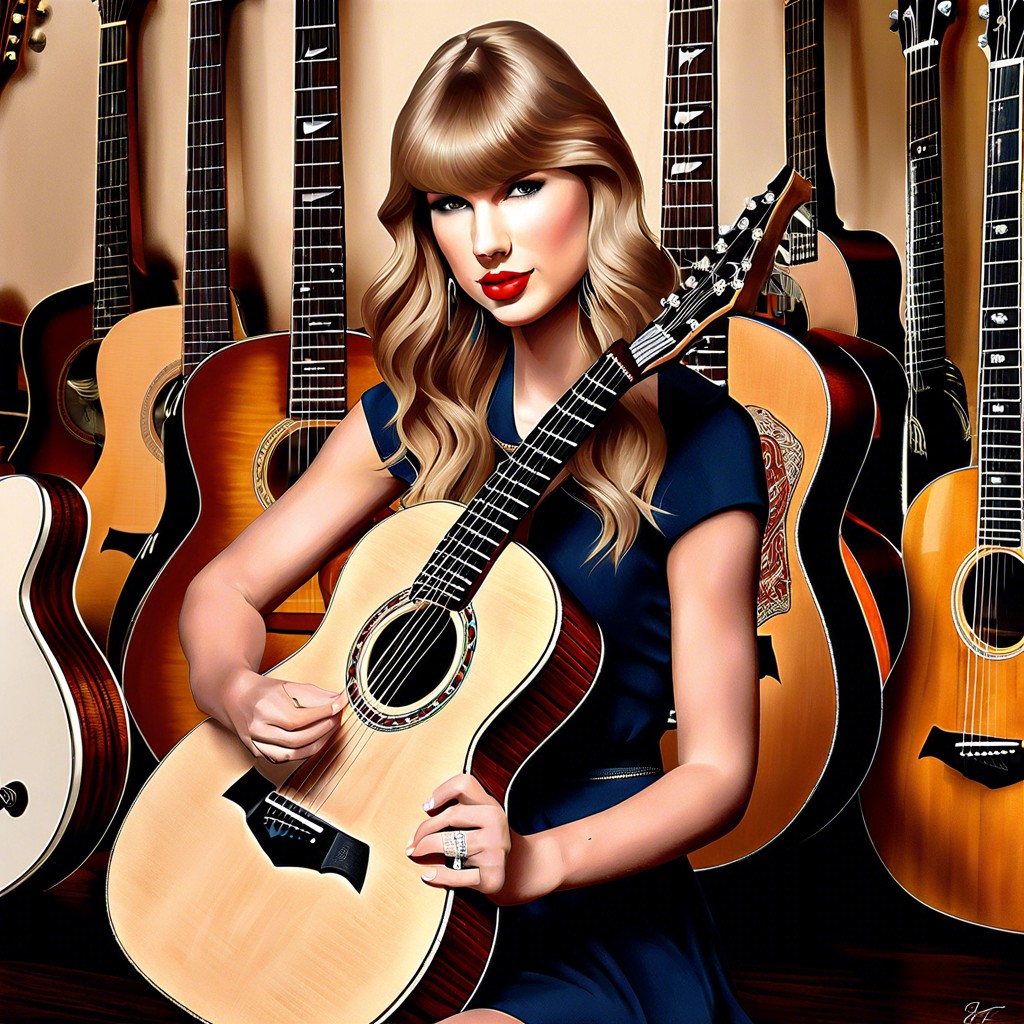 vignette of iconic taylor swift guitars