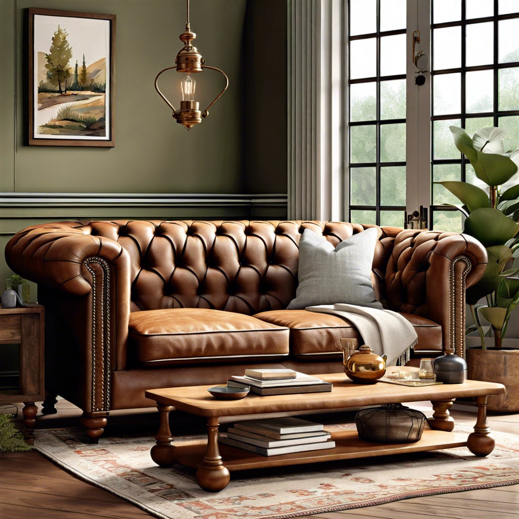 vintage charm with a tufted chesterfield