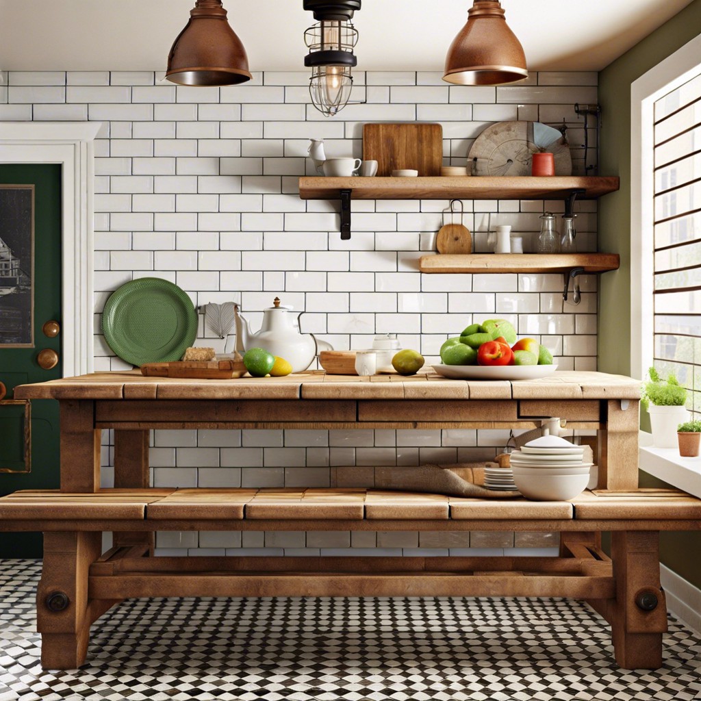 vintage inspired design with subway tiles