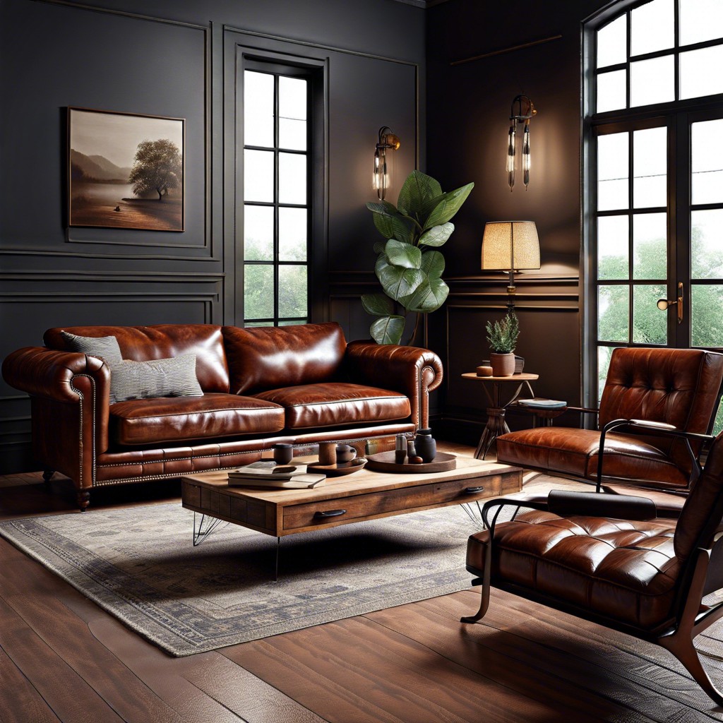 vintage leather sofas