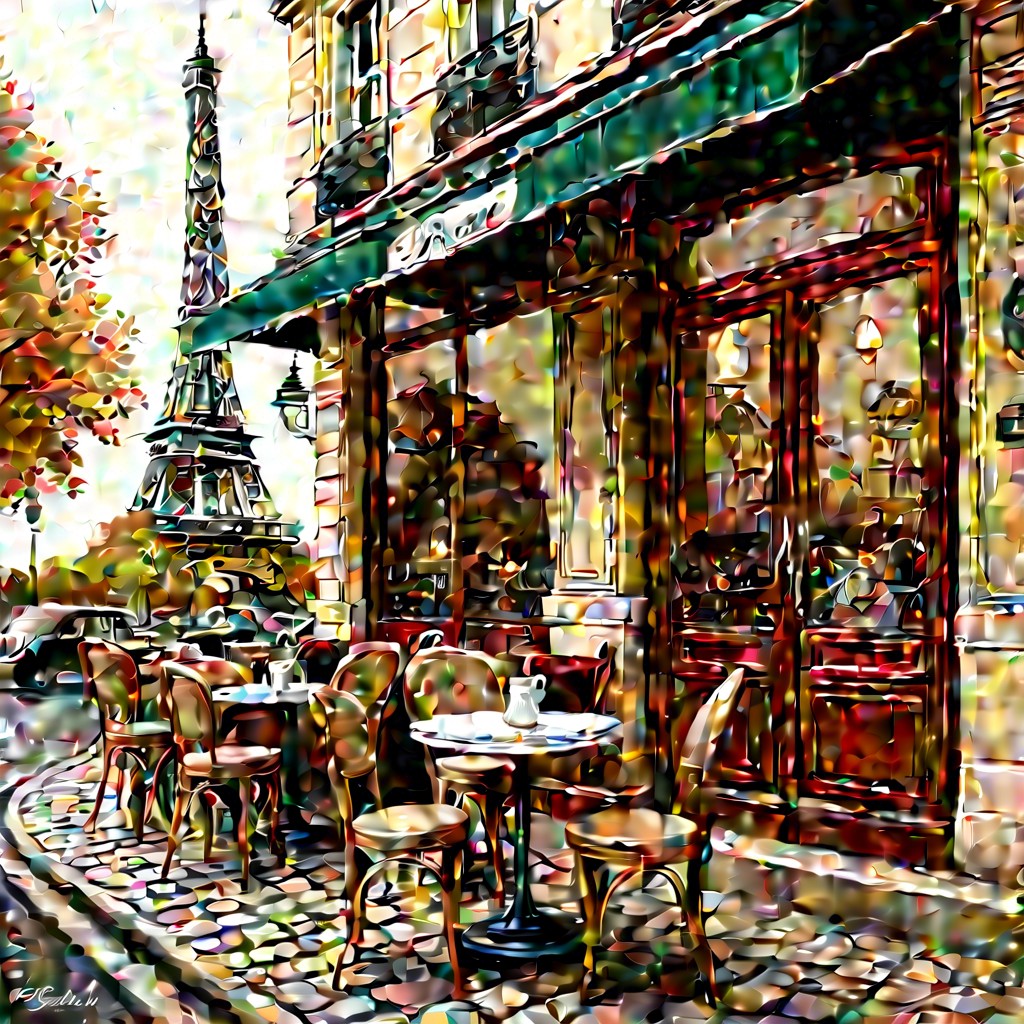 vintage parisian cafe scene