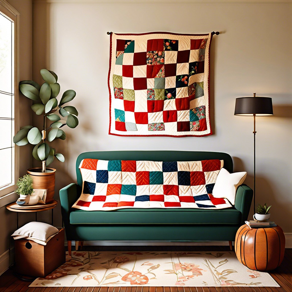 vintage quilt as a throw