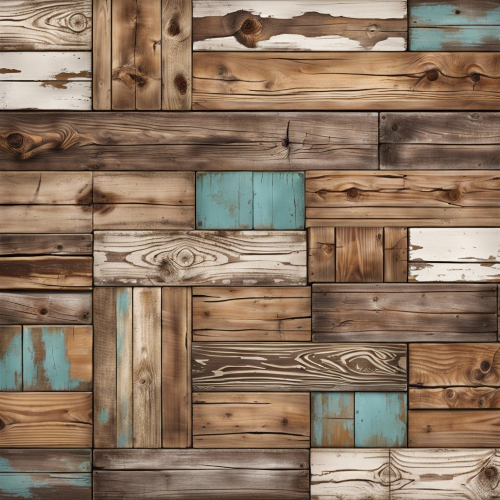 vintage reclaimed wood tiles for a rustic look