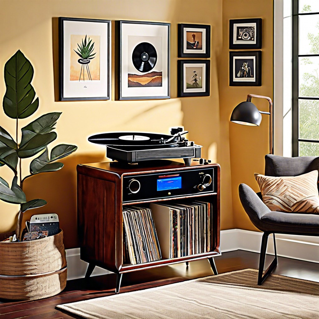 vintage record player station