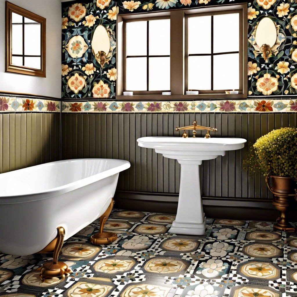 vintage style with victorian floral tiles