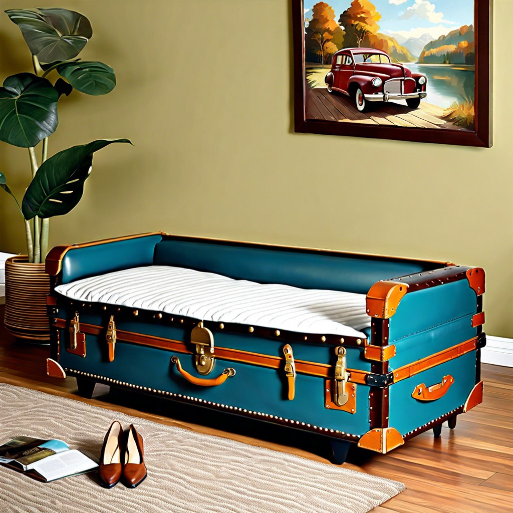 vintage trunk sofa bed for a retro vibe
