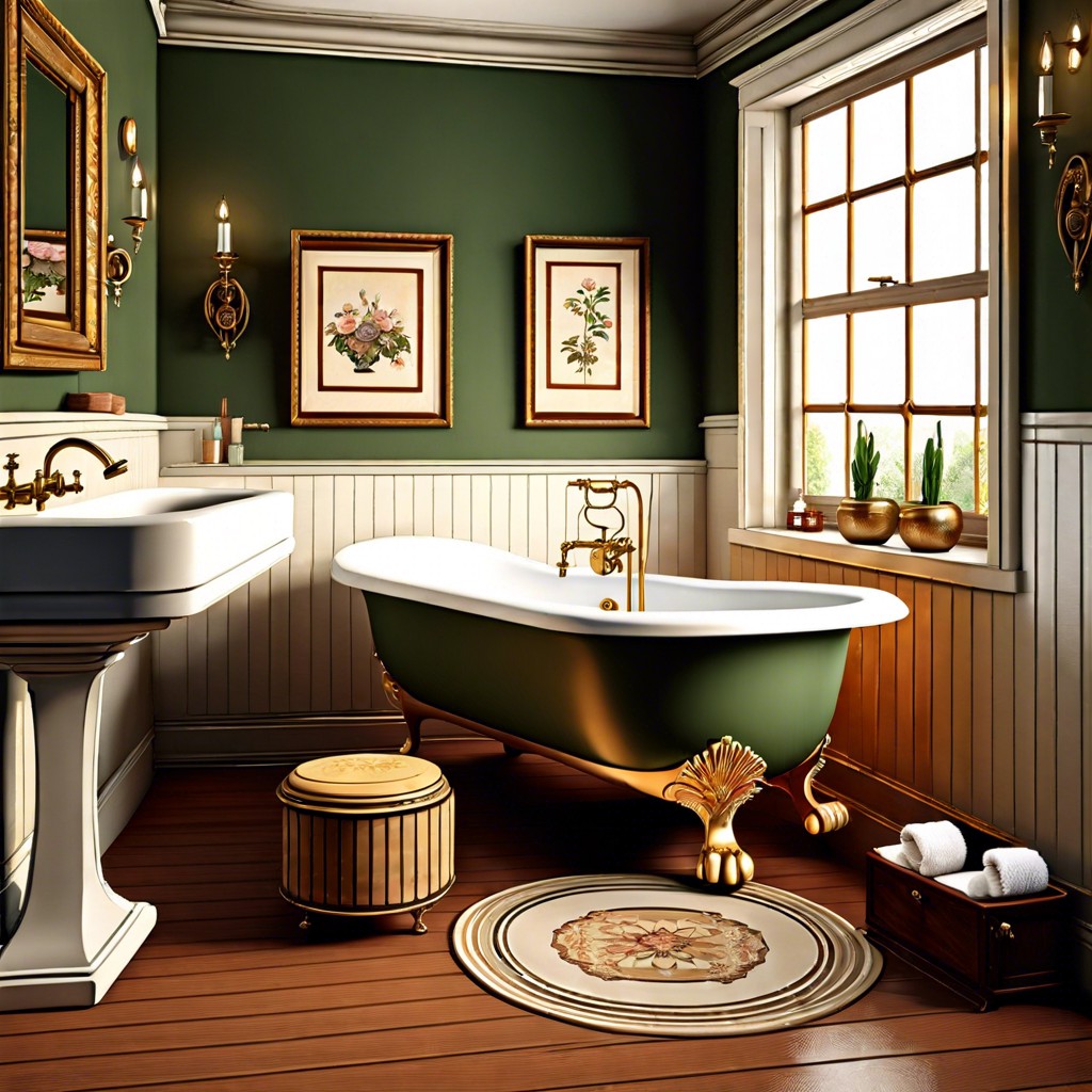 vintage vibes with clawfoot tubs and antique vanities