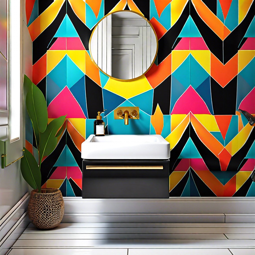 wallpaper with bold geometric patterns