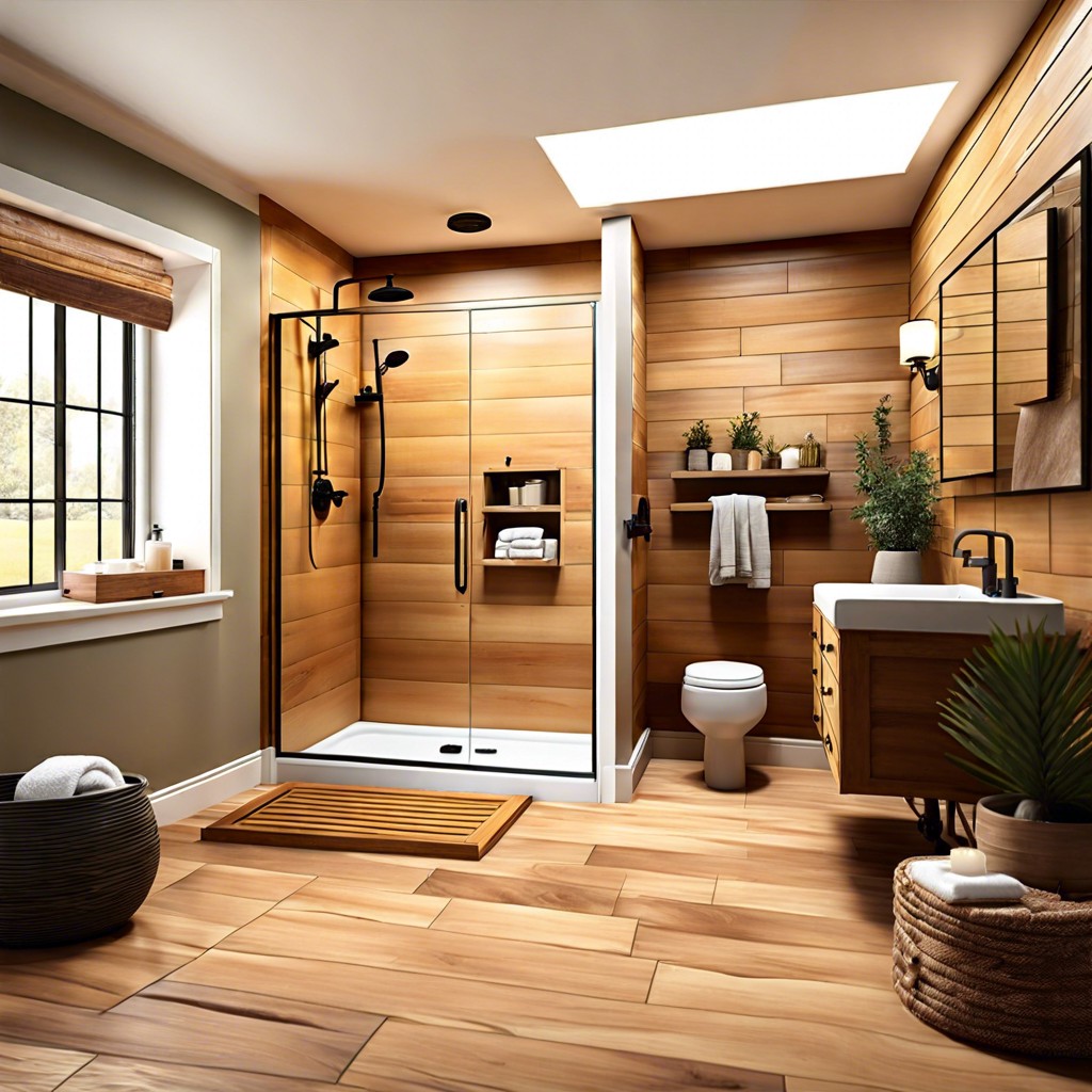 warm honey wood tile tones