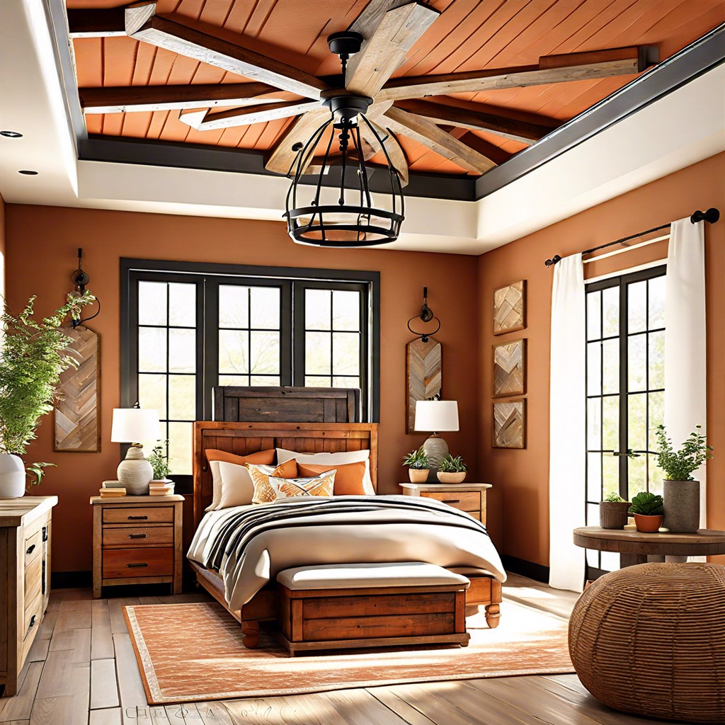 warm terracotta with reclaimed wood accents