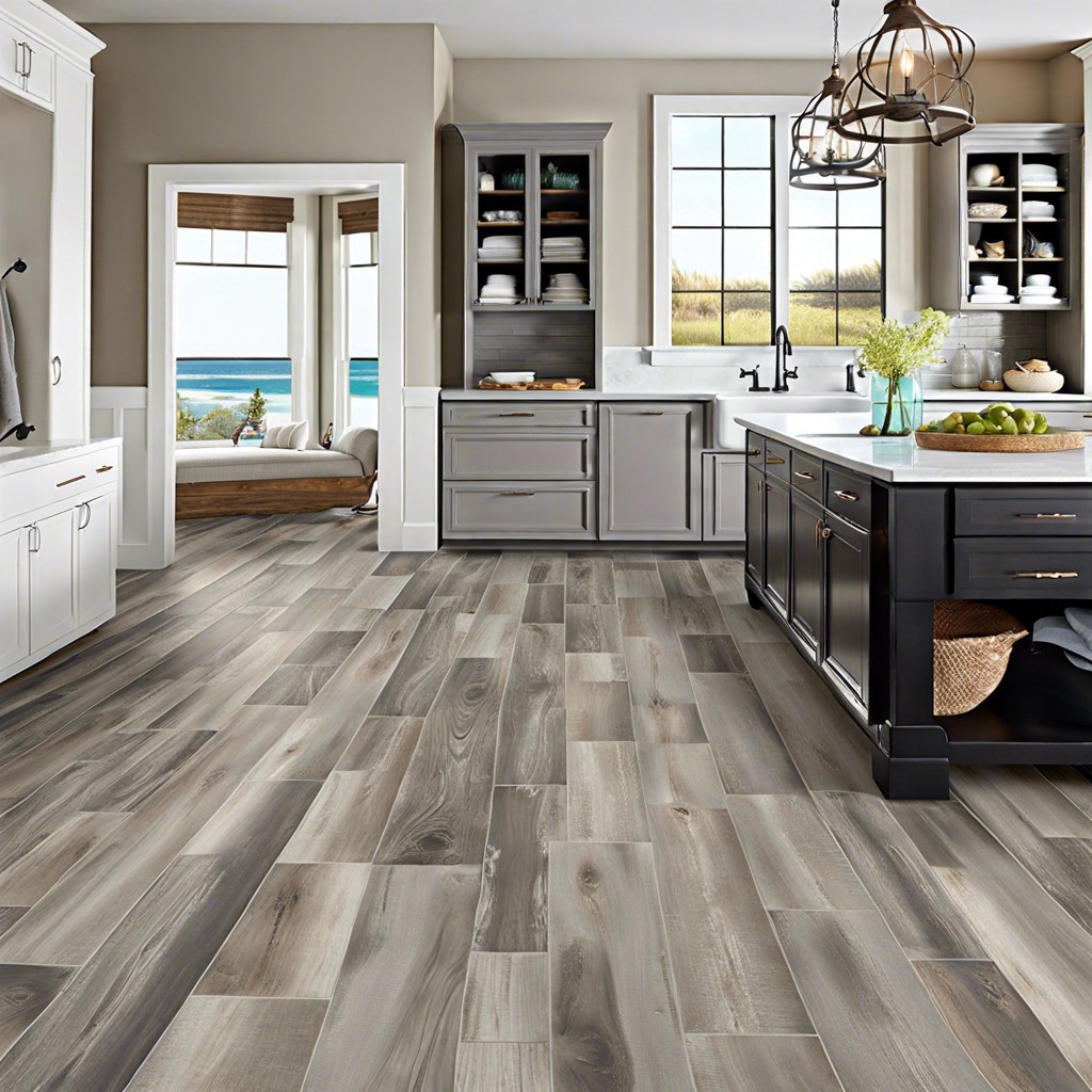 weathered gray wood tile for a coastal vibe