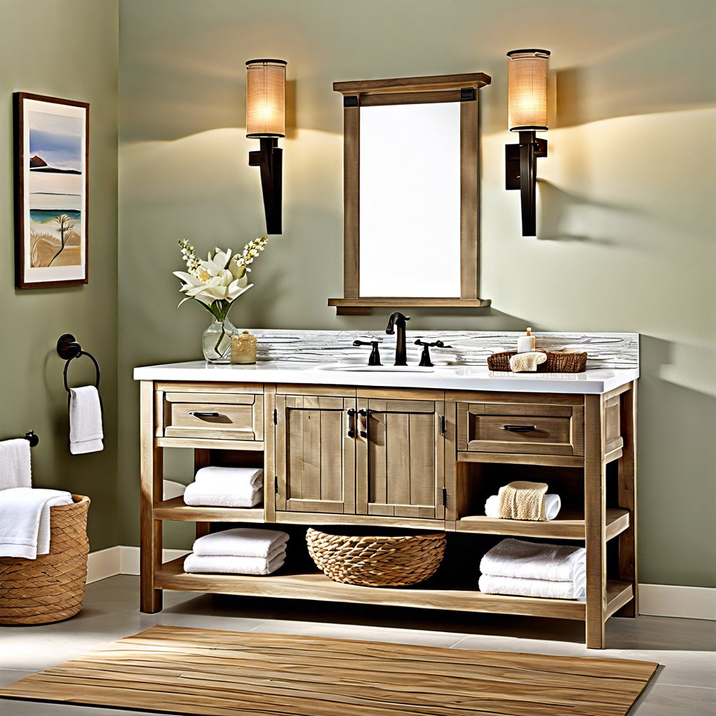 weathered wood vanity