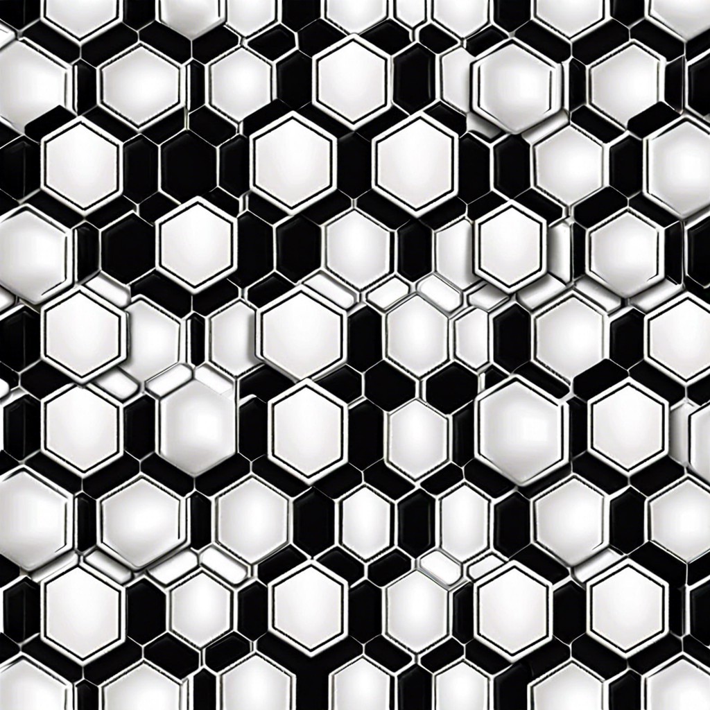 white and black hexagon tile patterns