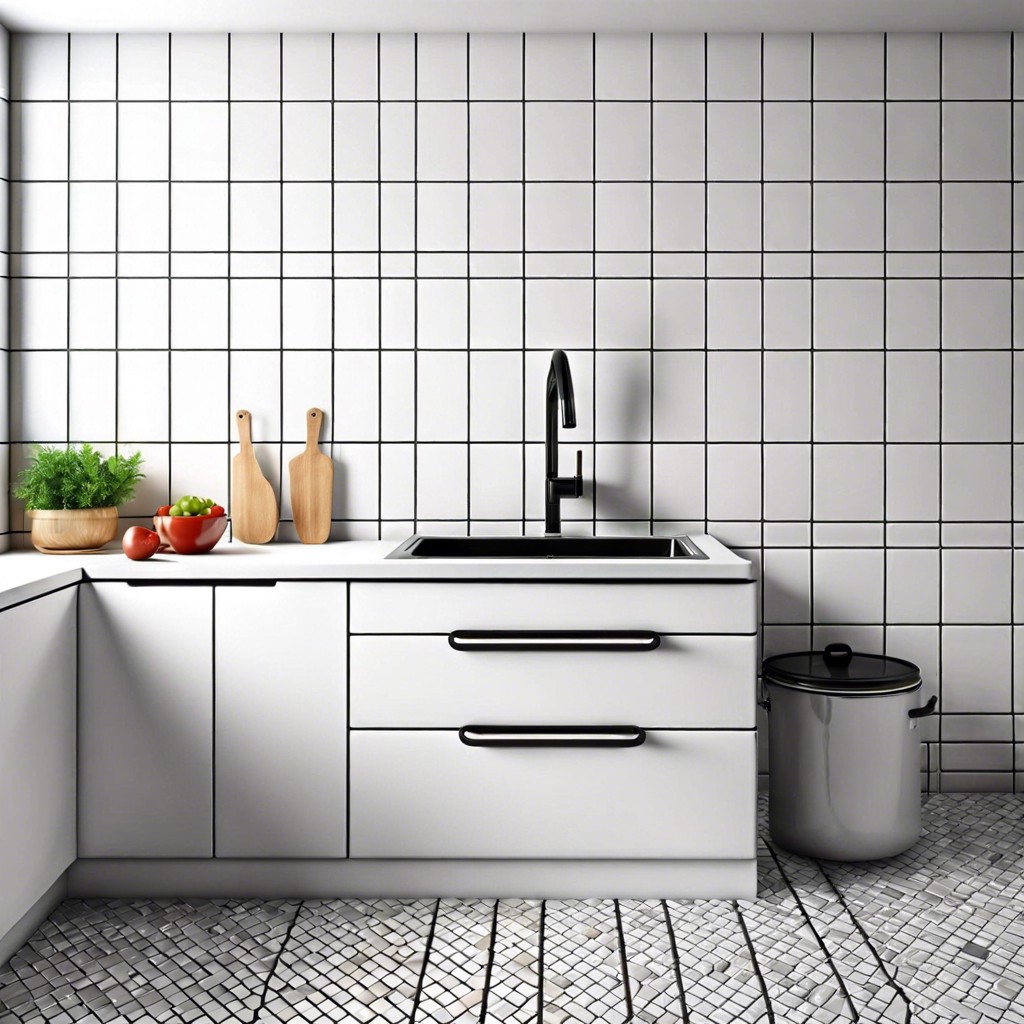 white mosaic tiles with a gloss finish