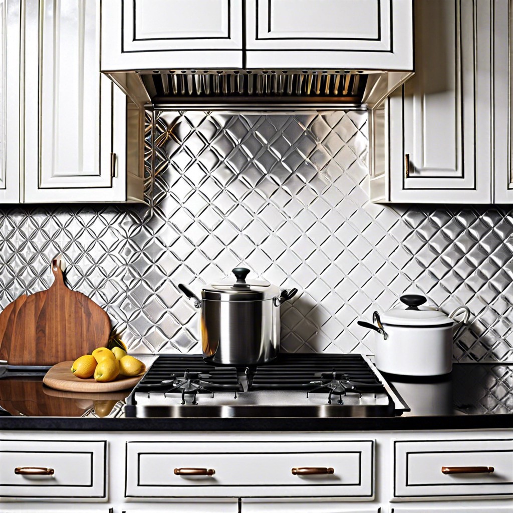 white patterned tin tiles