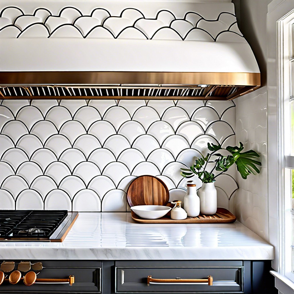 white scallop tiles