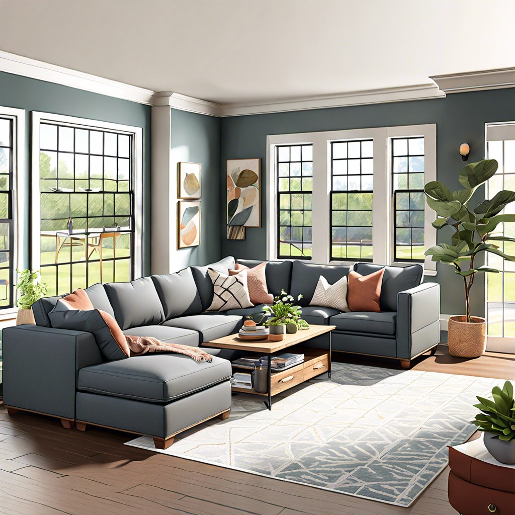 window wrap position the sectional around a window to enjoy views and natural light while lounging