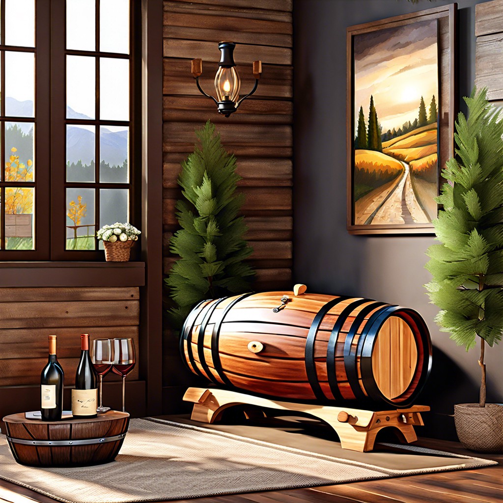 wine barrel bench