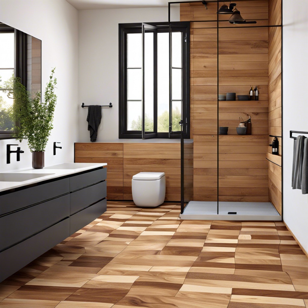 wood and tile combo