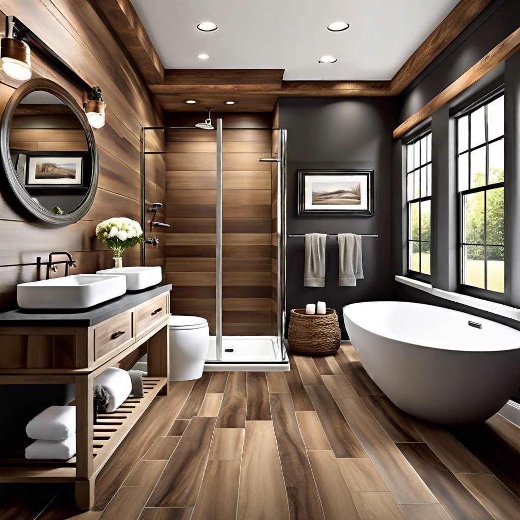 wood look porcelain tiles for a warm feel