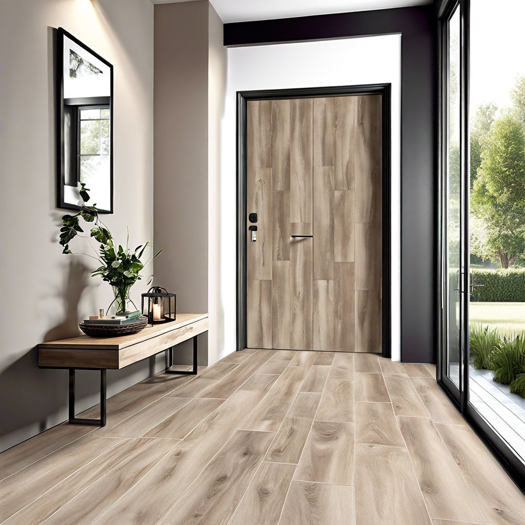 wood look porcelain tiles for a warm welcome