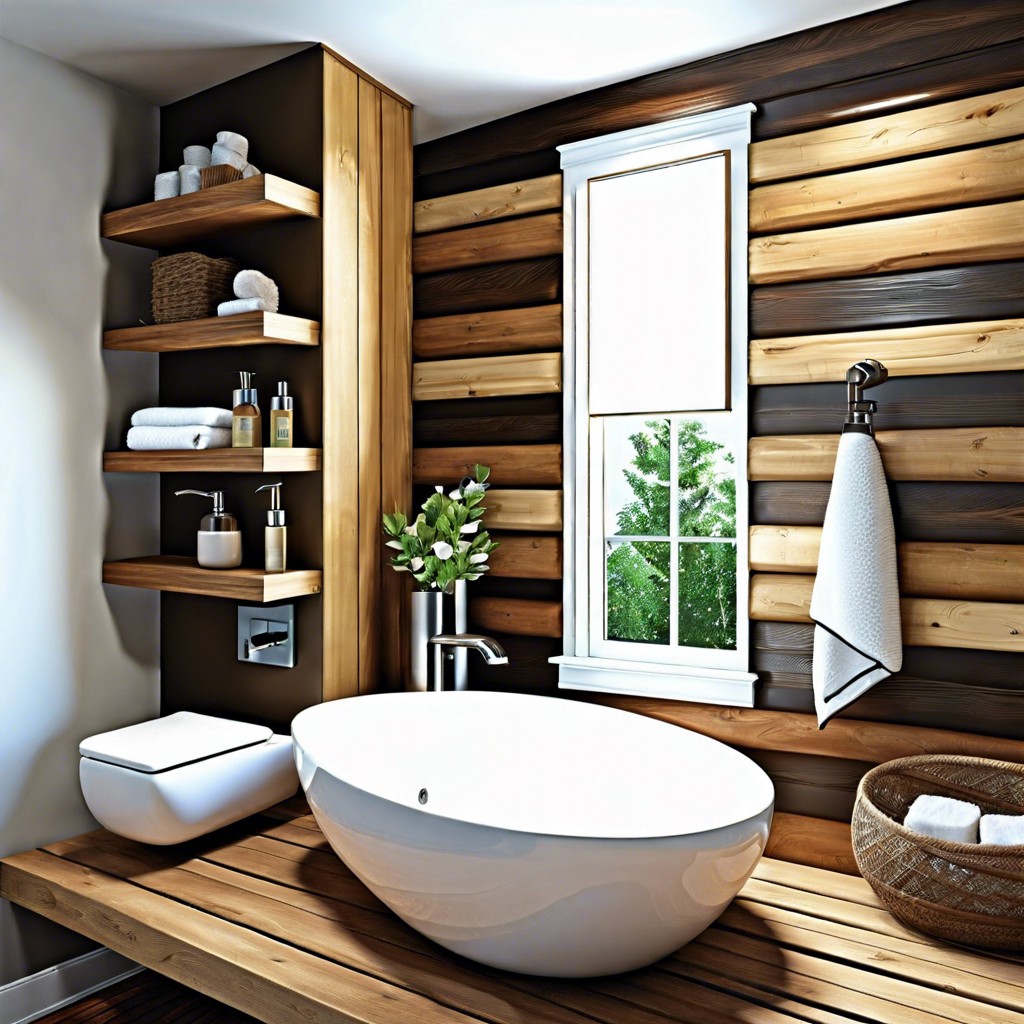 wood planks rustic and warmth to contrast modern fixtures