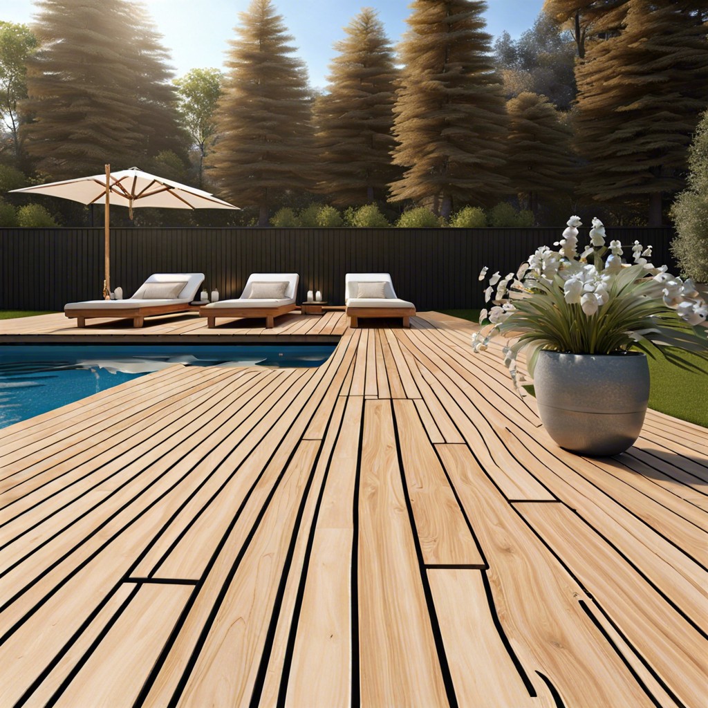 wooden decking to create a warm organic border