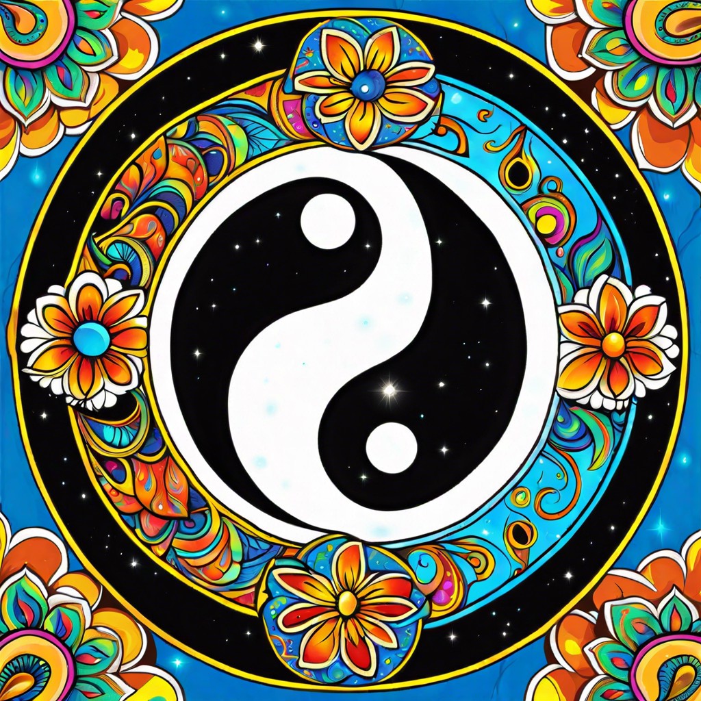 yin yang with paisley