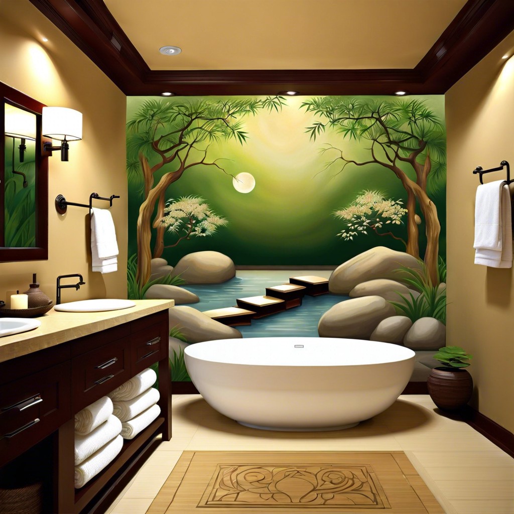 zen garden mural