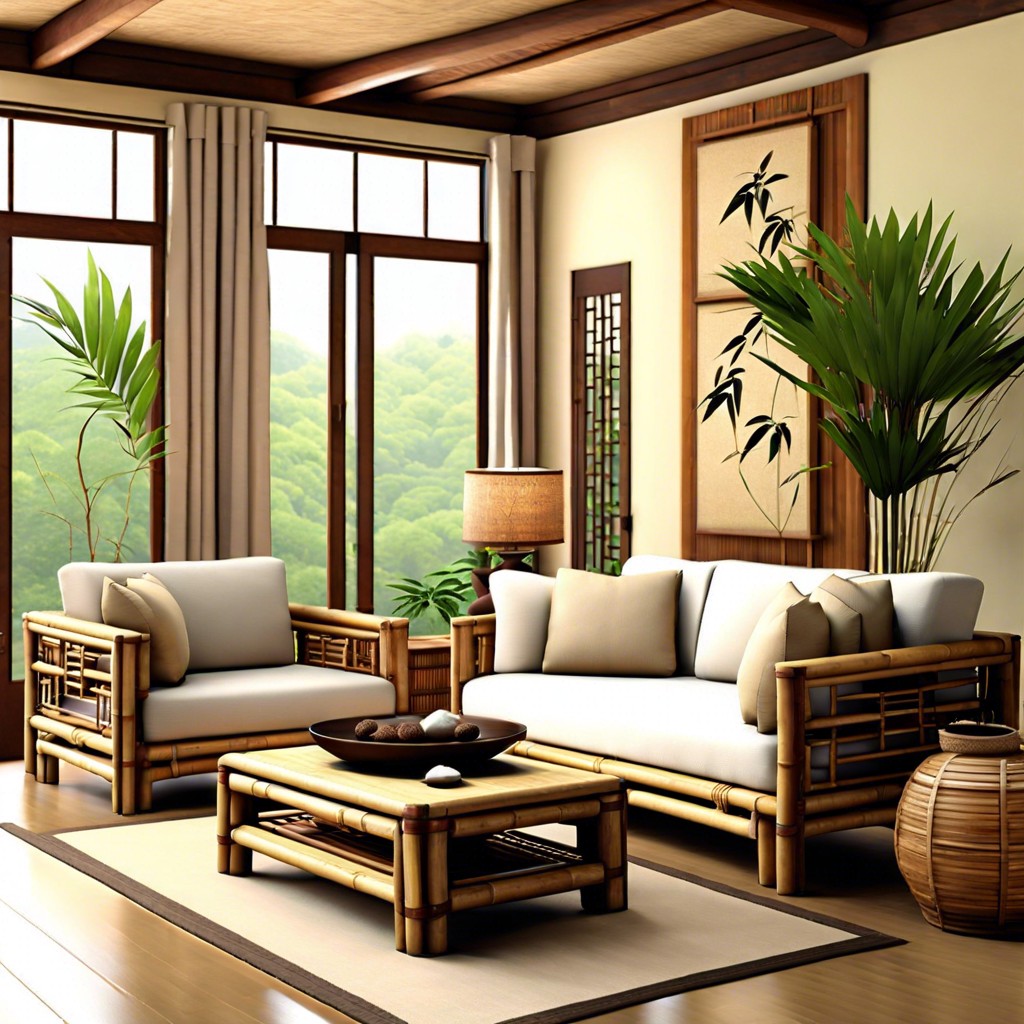zen inspired with bamboo furniture