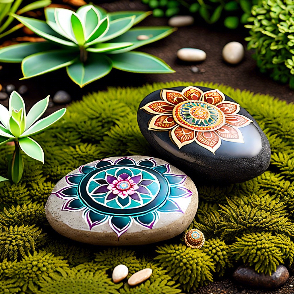 zen stones with mandalas