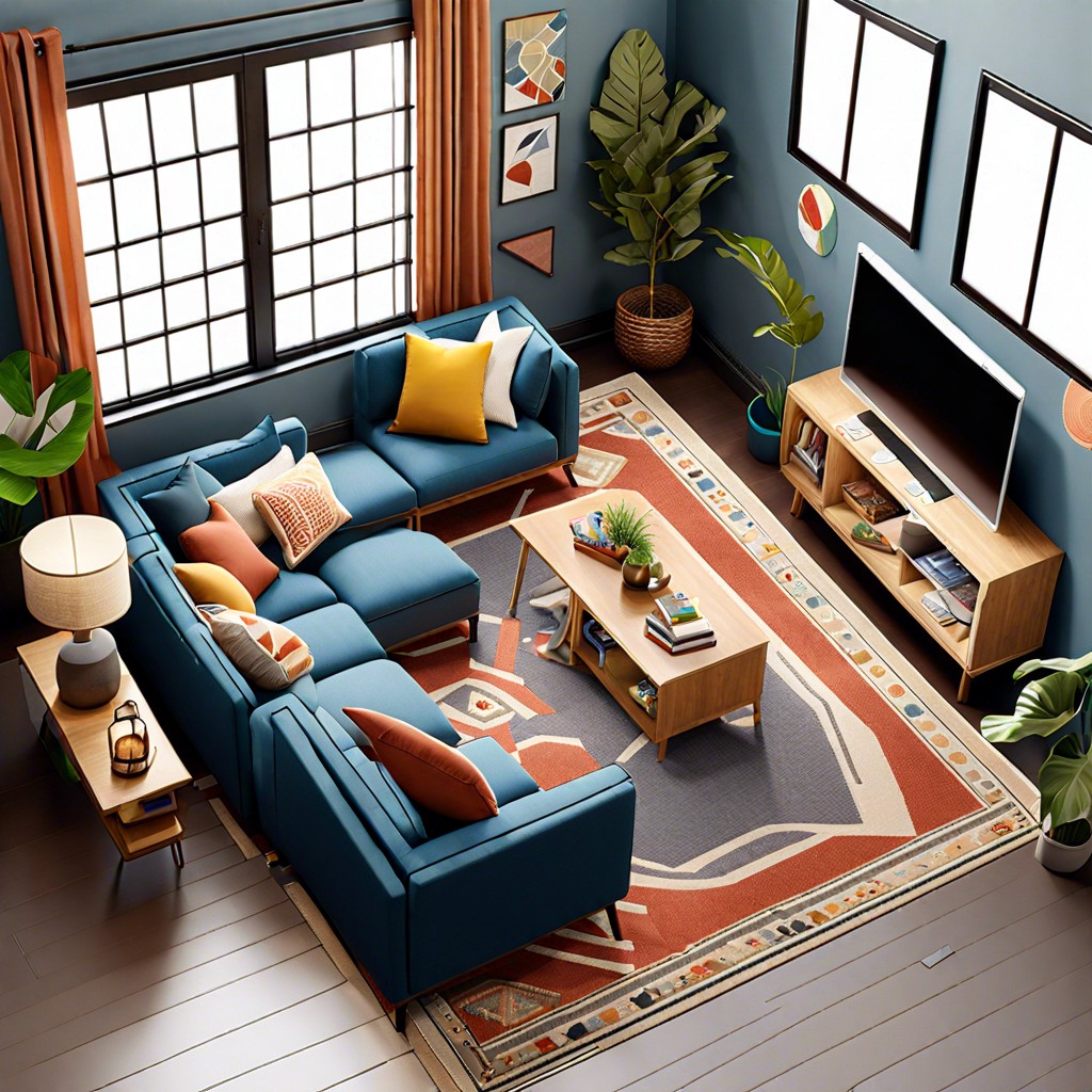 zoned layouts create distinct zones for different activities using rugs such as a games area a study spot and a relaxation zone