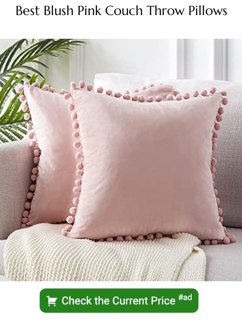 blush pink couch throw pillows