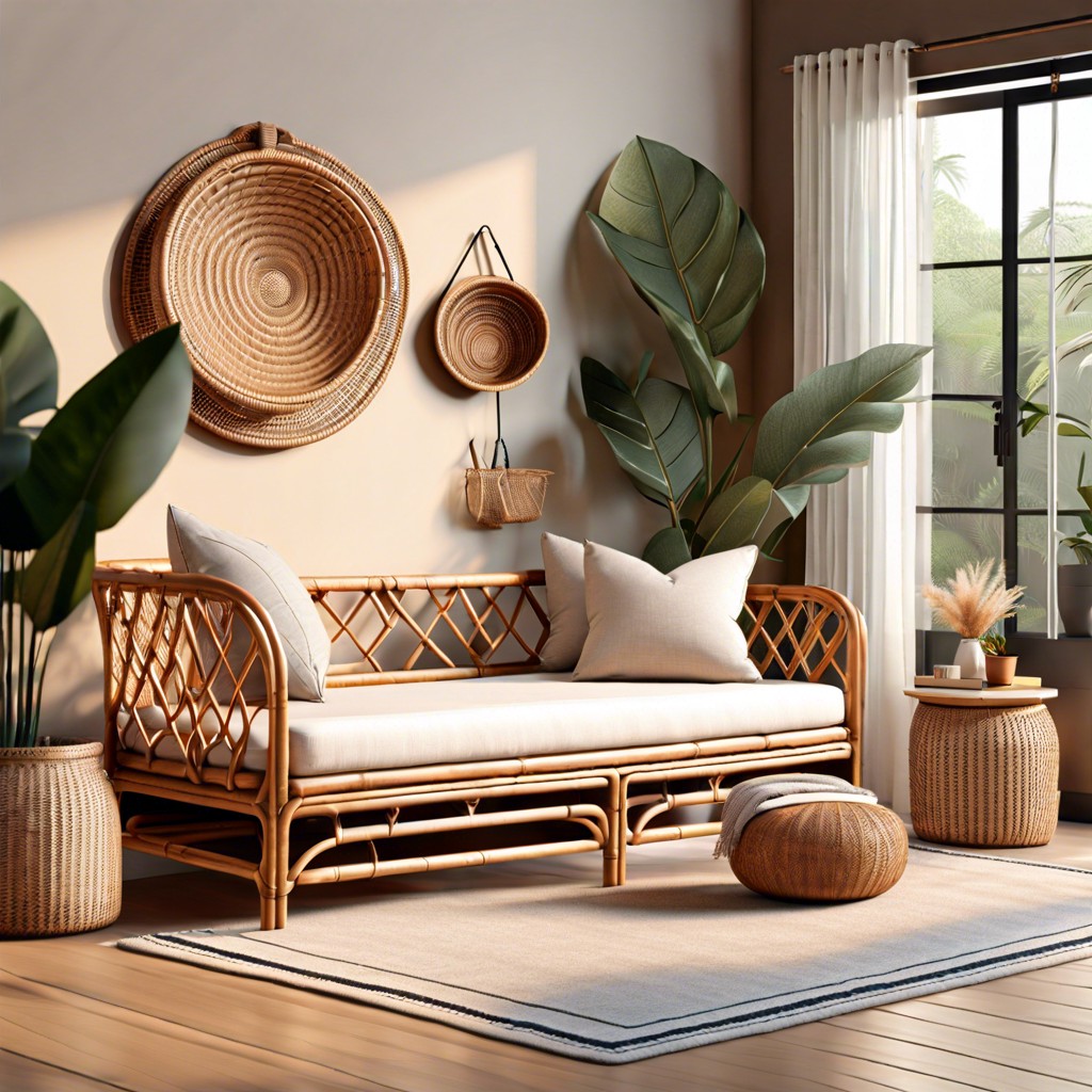 bohemian rattan daybed couch