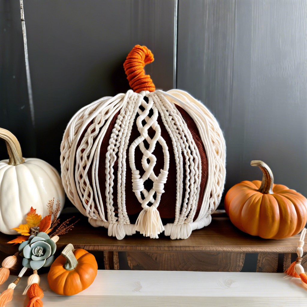 boho macrame pumpkin