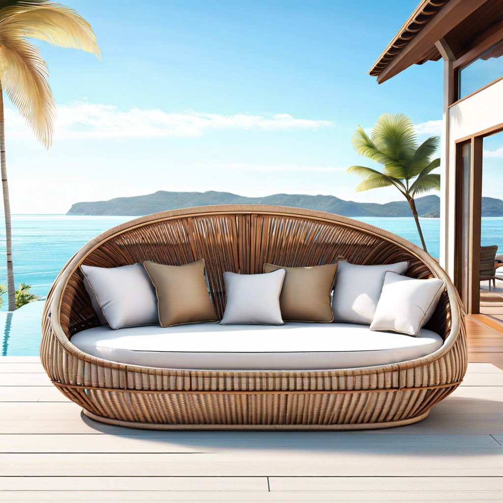 coastal wicker daybed couch
