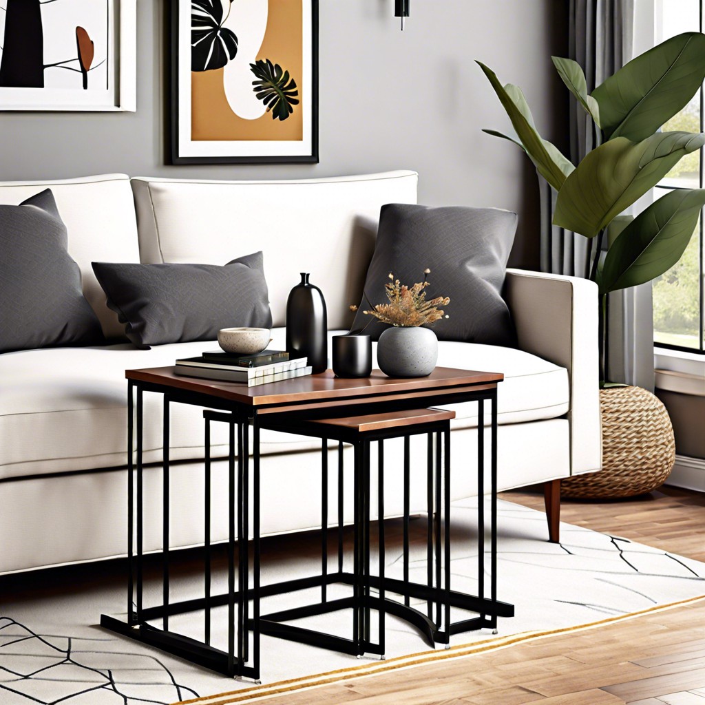 compact nesting tables for couch side