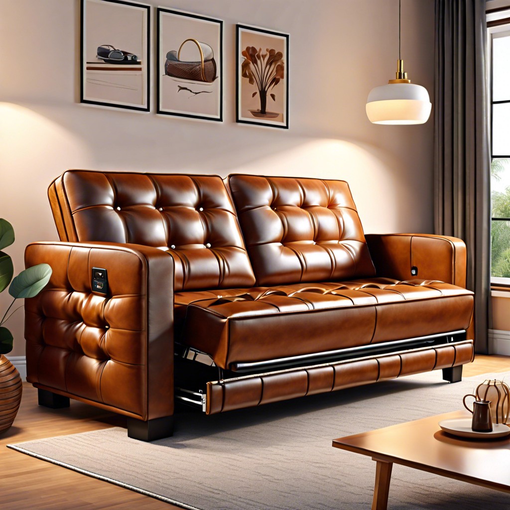 convertible leather sofa bed