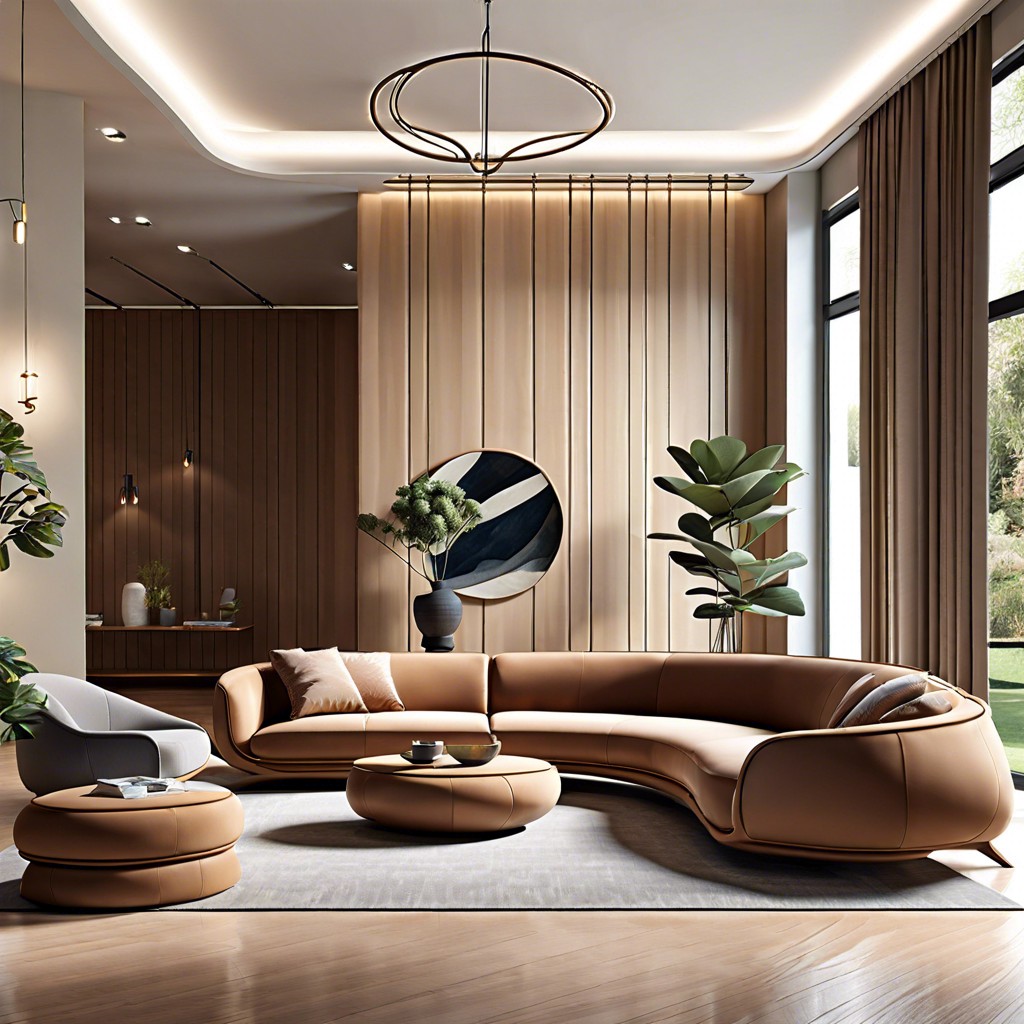 curved back sofa for a modern organic feel