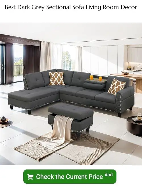 dark grey sectional sofa living room decor