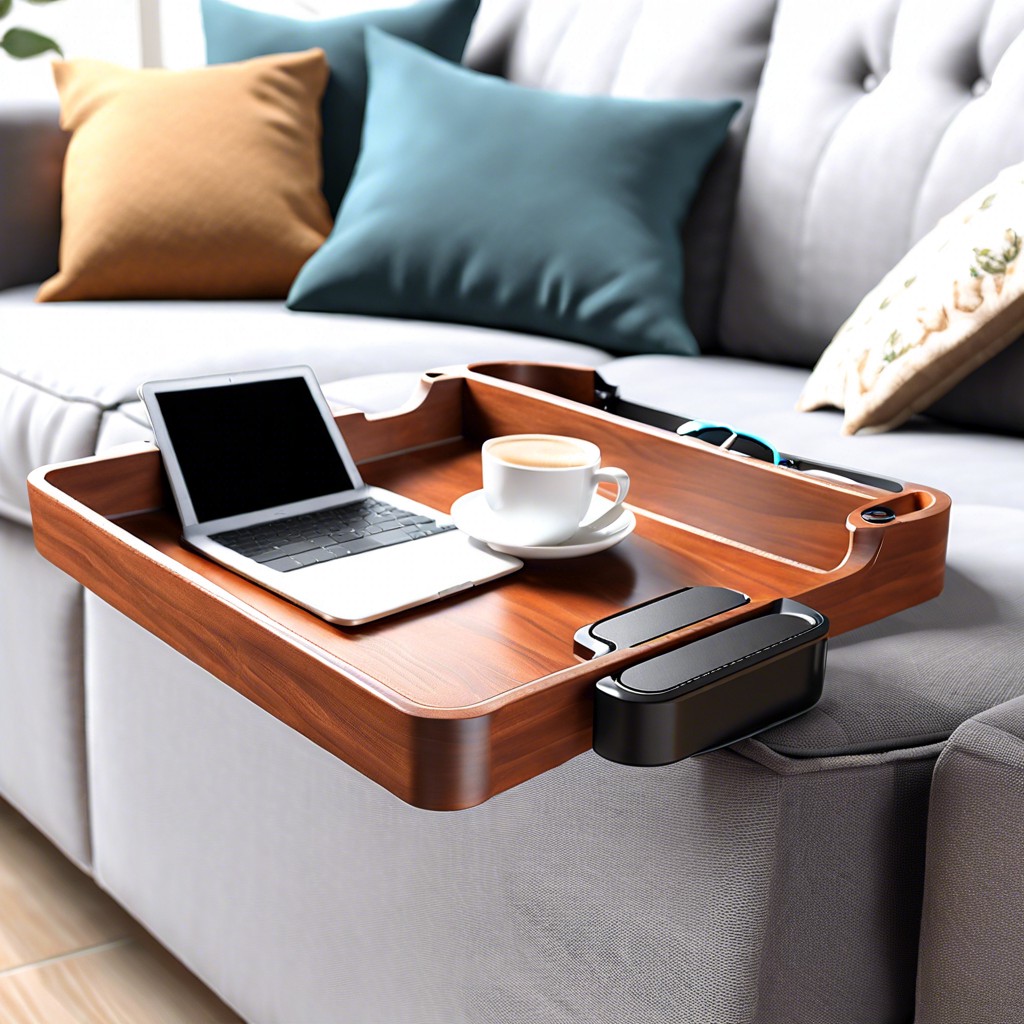 foldable couch arm tray