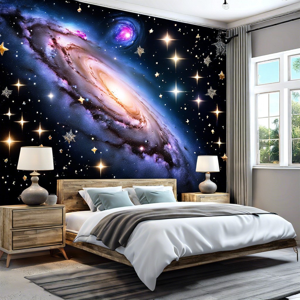 galaxy and stars mural