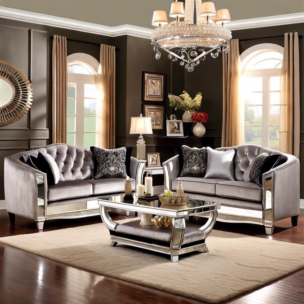glamorous mirrored accents