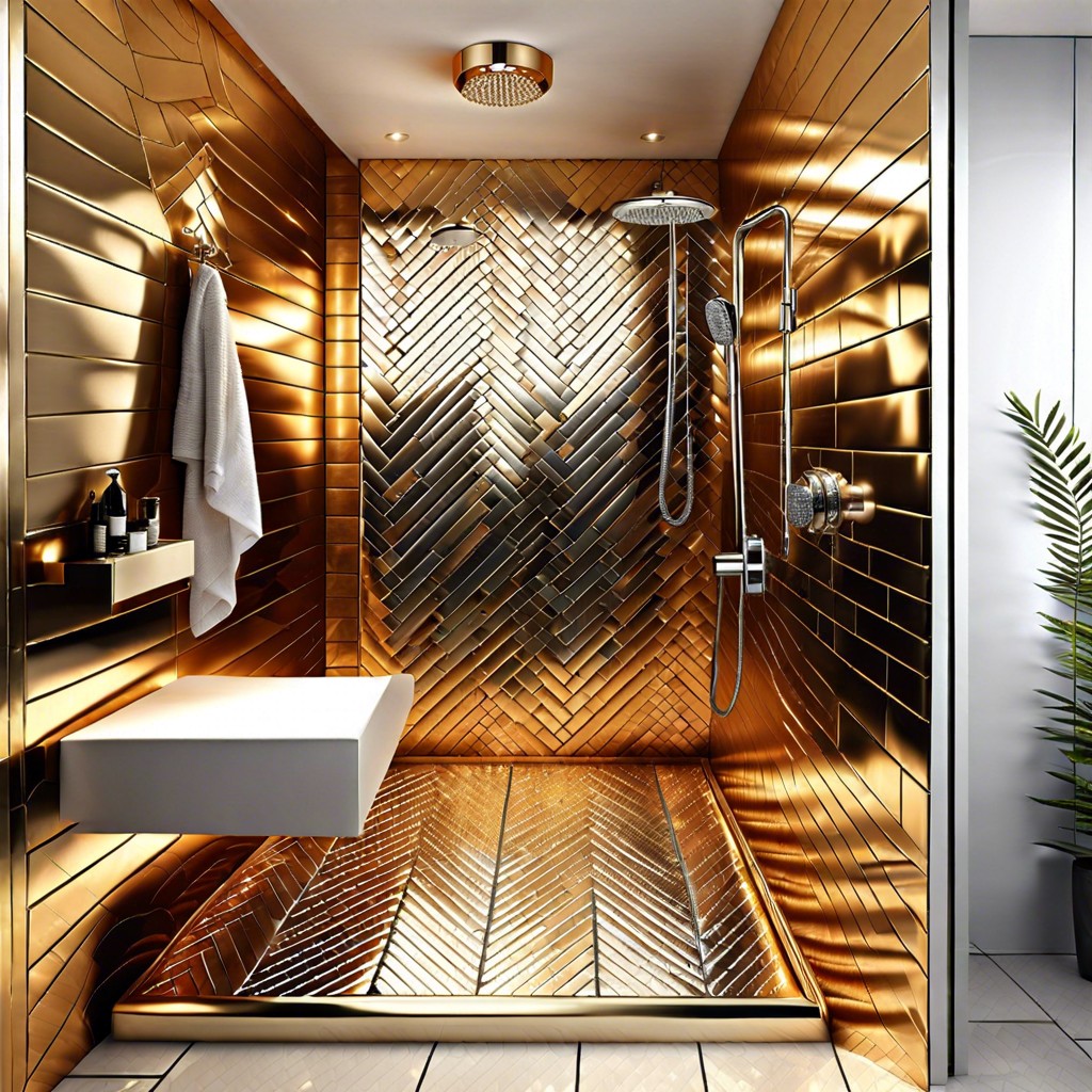 glimmering metallic tiles